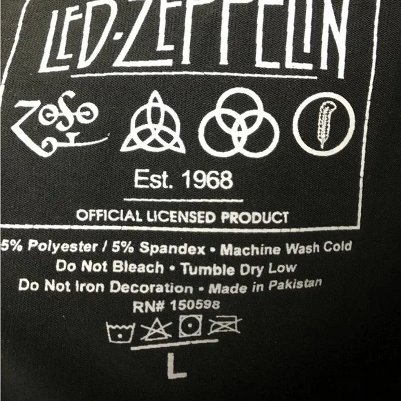 Led Zeppelin Black Women's Bodysuit xs s m - Picture 4 of 7